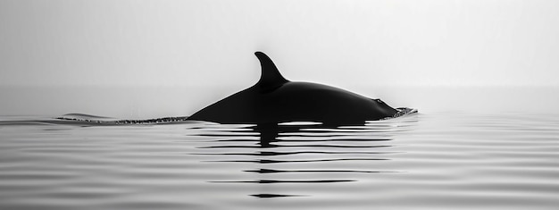 Free Photo whale in the wild in black and white