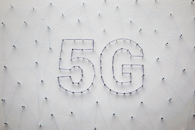 Free photo white 5g technology background