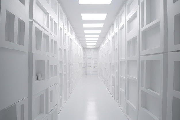 Free Photo white backroom many ways empty and labyrinth ai generative