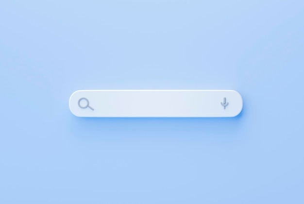 Free photo white bar search web search engine on blue background 3d rendering