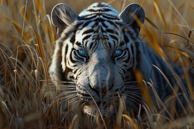 White bengal tiger in nature