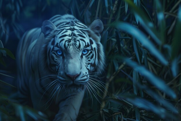 White bengal tiger in nature