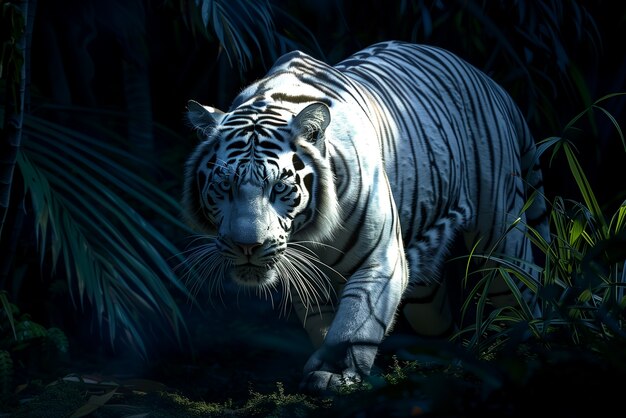 White bengal tiger in nature