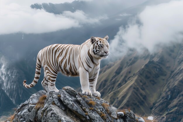 White bengal tiger in nature