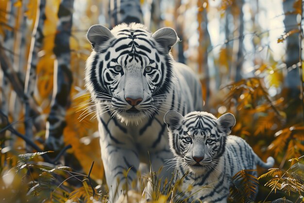 White bengal tiger in nature