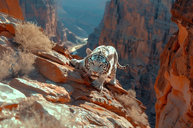 White bengal tiger in nature