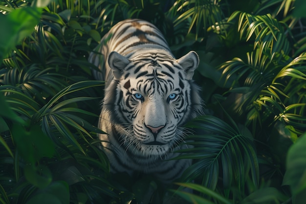 White bengal tiger in nature