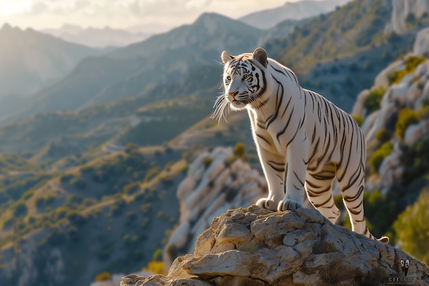 White bengal tiger in nature