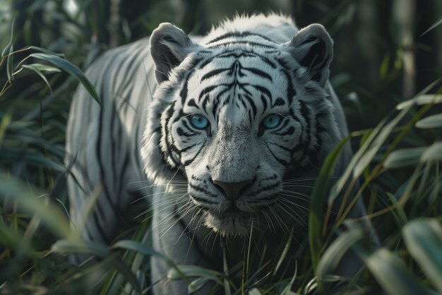 White bengal tiger in nature