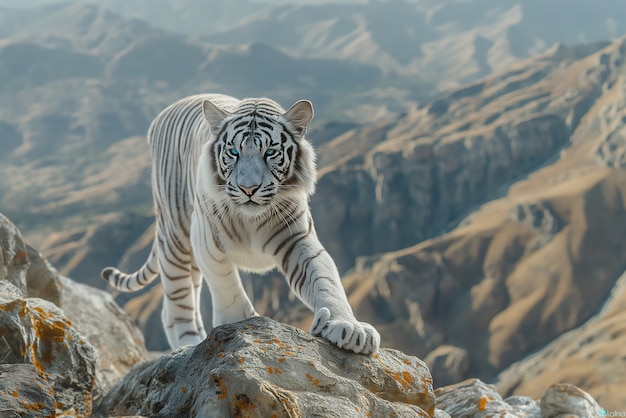 White bengal tiger in nature