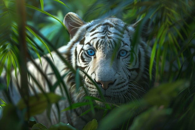 White bengal tiger in nature