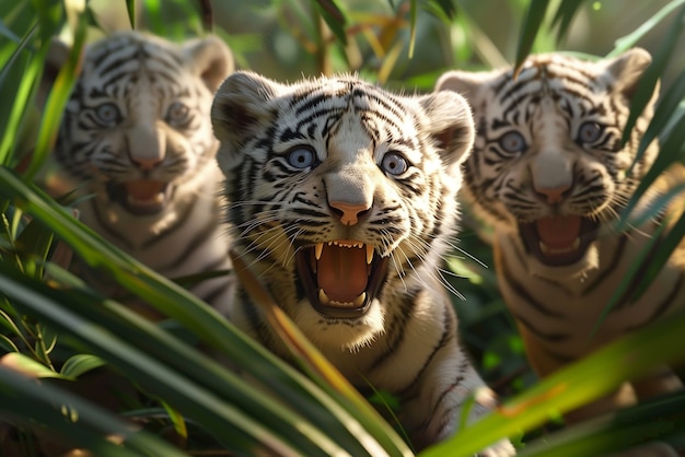 Free photo white bengal tiger in wilderness