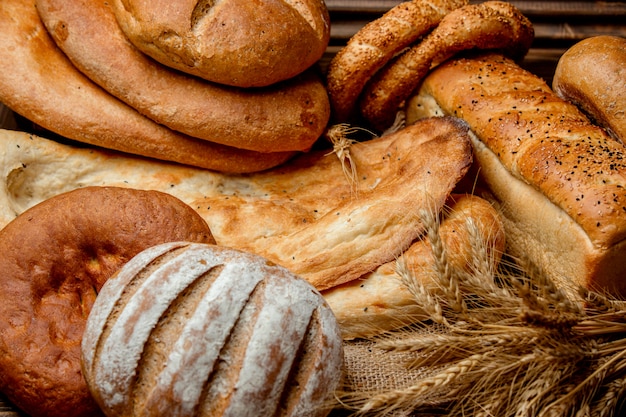 White bread set on the table