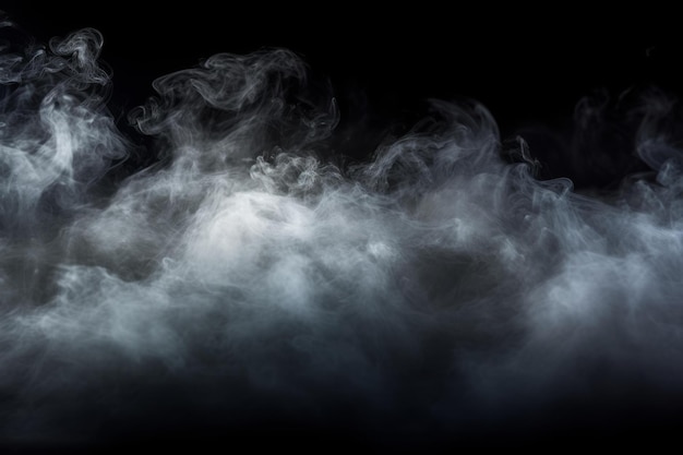 Free photo white cloud of smoke on black background design element abstract texture