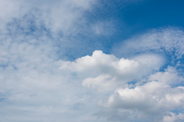 White clouds in the blue sky