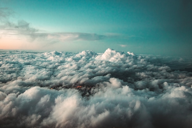 White clouds and blue sky