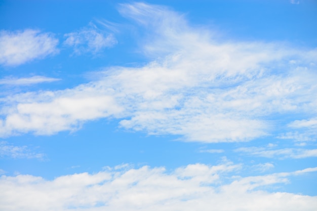 White clouds with blue sky background