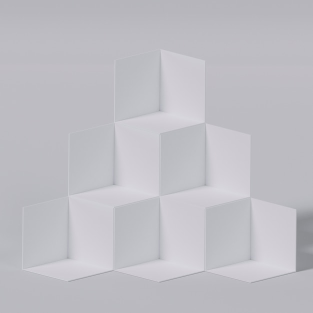 Free Photo white cubes 3d background