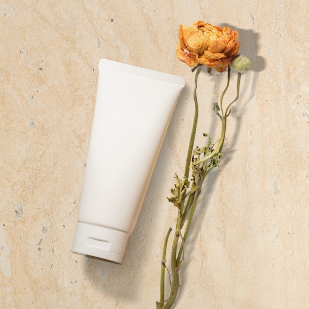 Free photo white face cream tube, unlabeled beauty product