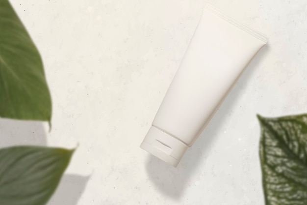 Free photo white face cream tube, unlabeled beauty product