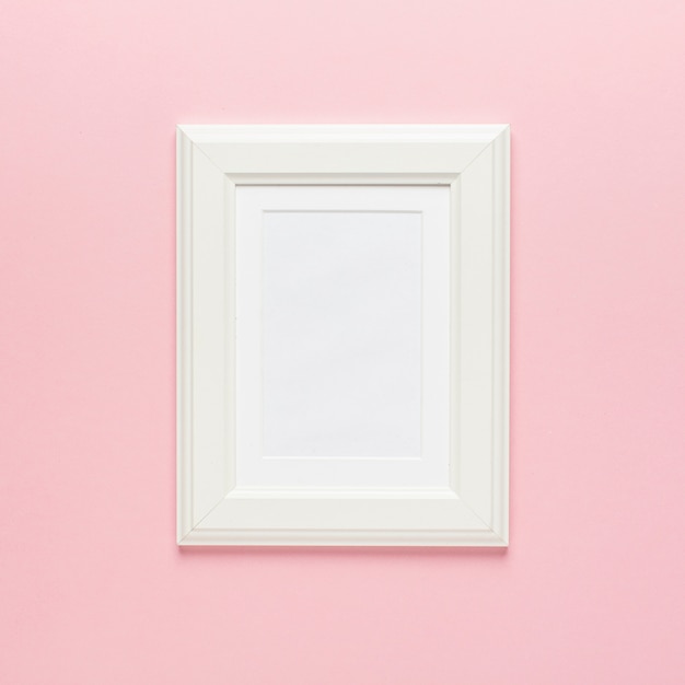 White frame  on pink