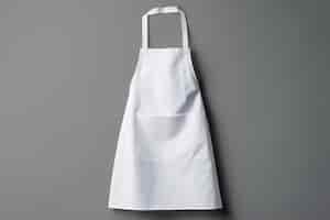 Free photo white kitchen apron on a grey background