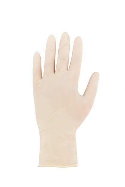 White latex glove isolated