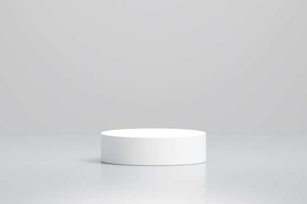 Free photo white luxury round podium for placing products 3d background