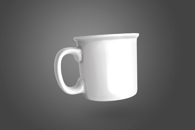 Free photo white mug on grey background