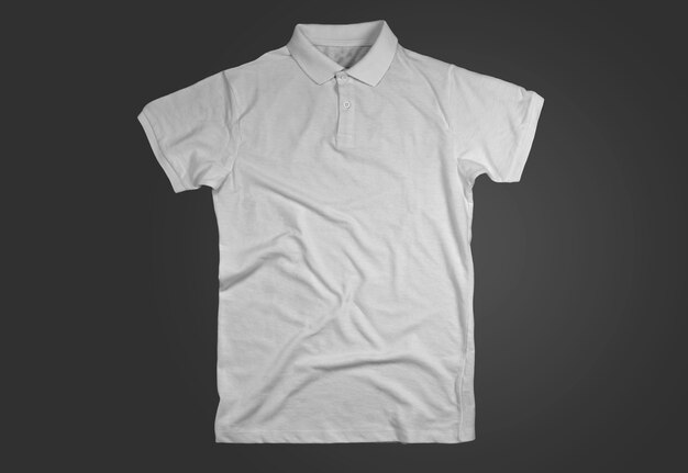 White opened polo shirt