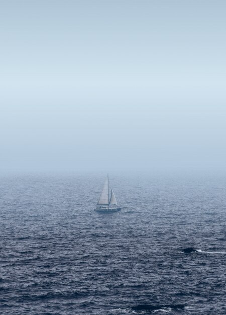 White sailboat on the sea