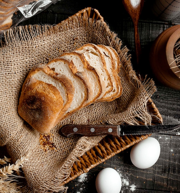 White sliced bread on the table