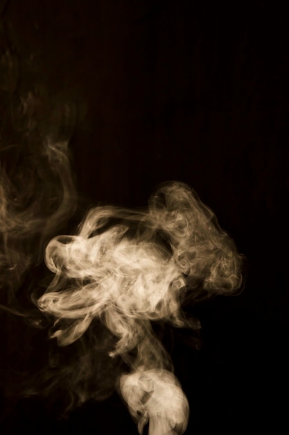 Free photo white smoke blowing over black background