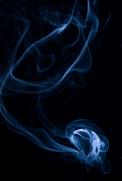 White smoke collection on black background