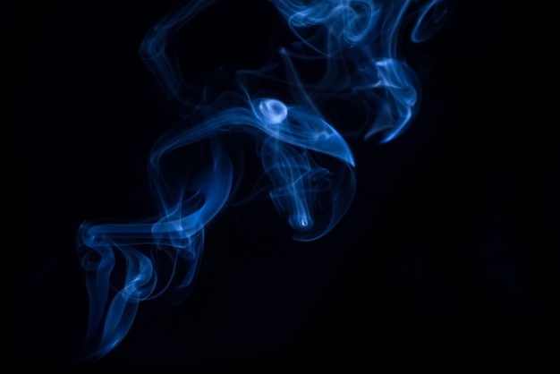 White smoke collection on black background