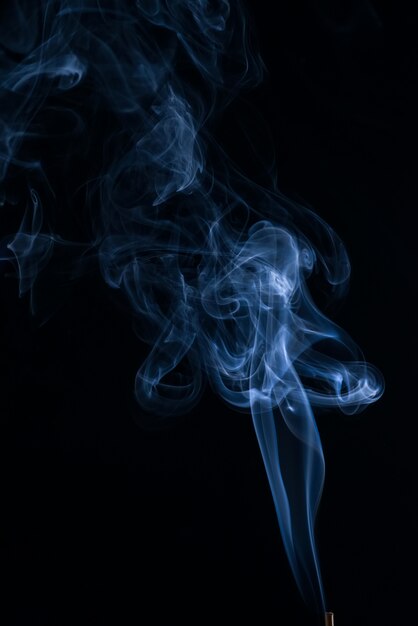 White smoke collection on black background