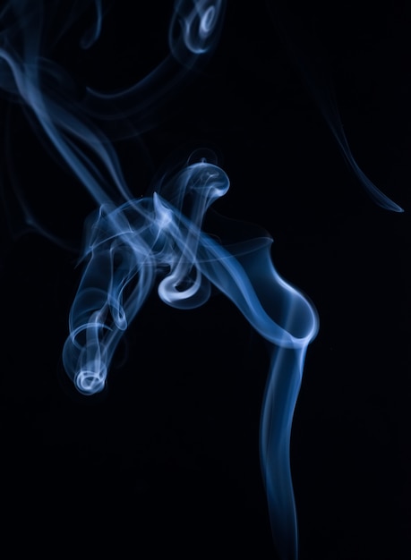 White smoke collection on black background