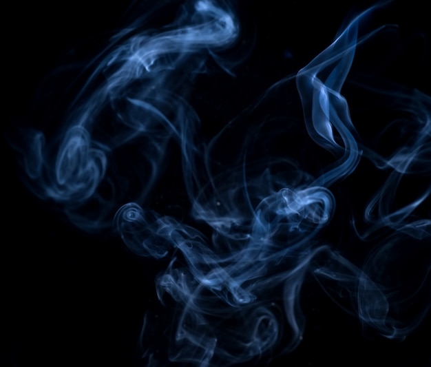 White smoke collection on black background