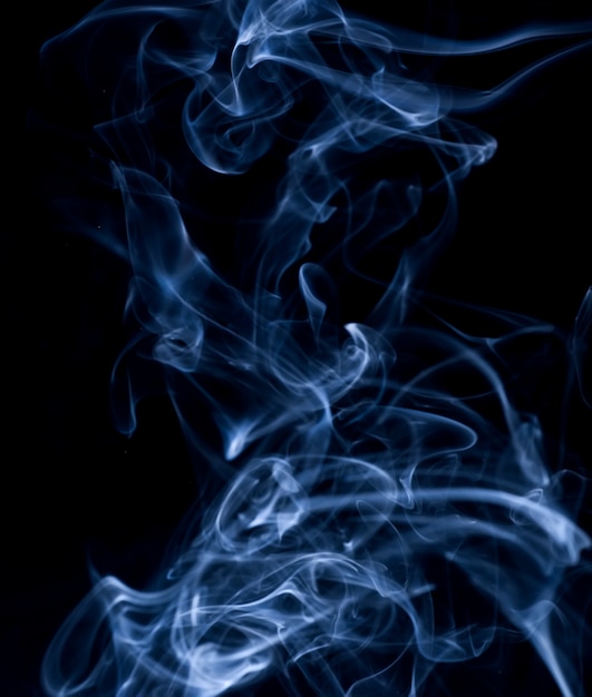 White smoke collection on black background