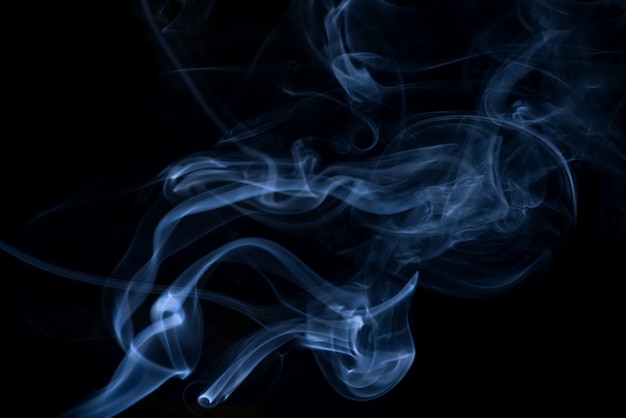 White smoke collection on black background