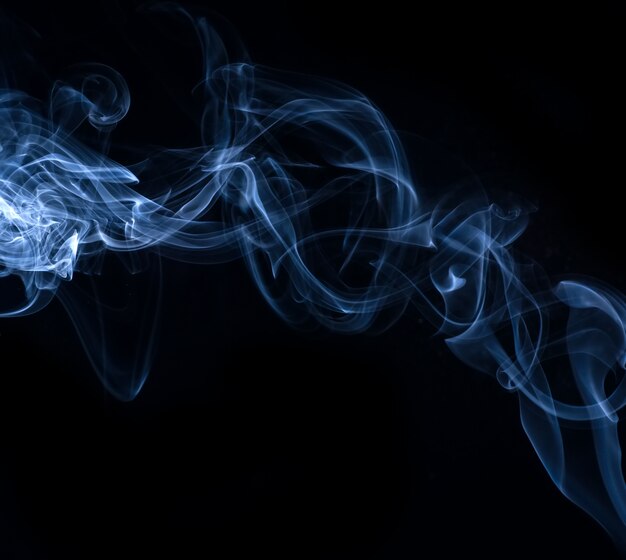 White smoke collection on black background