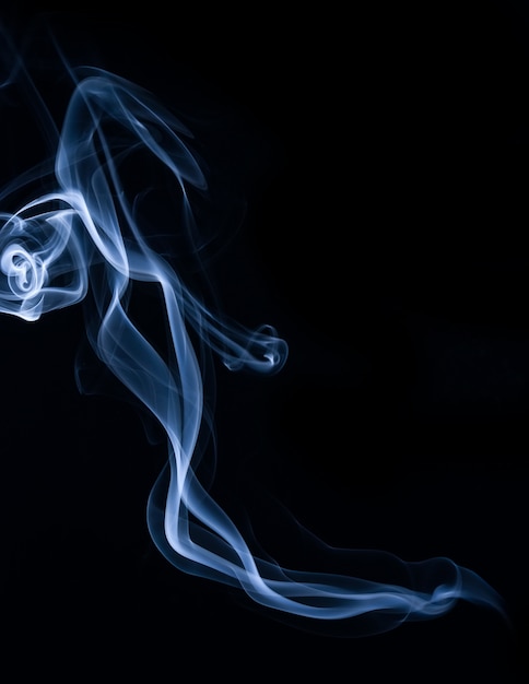 White smoke collection on black background