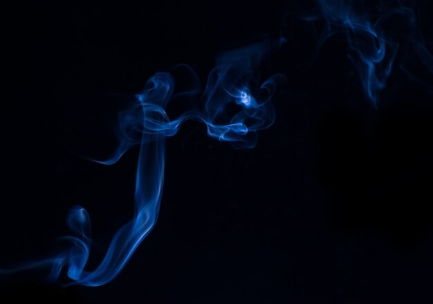 White smoke collection on black background