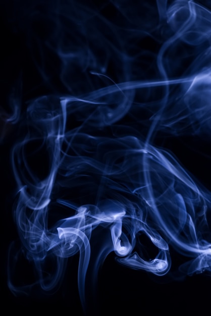 White smoke collection on black background