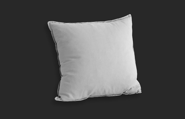 White Square Pillow over Black Surface