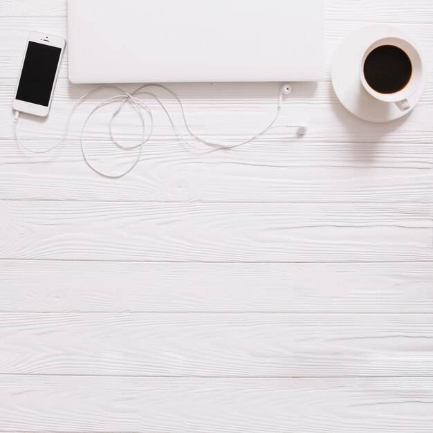 White still life with gadgets