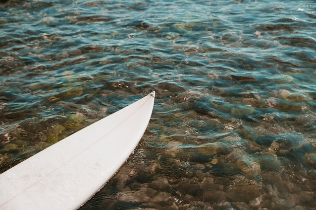 Free Photo white surf board on water 