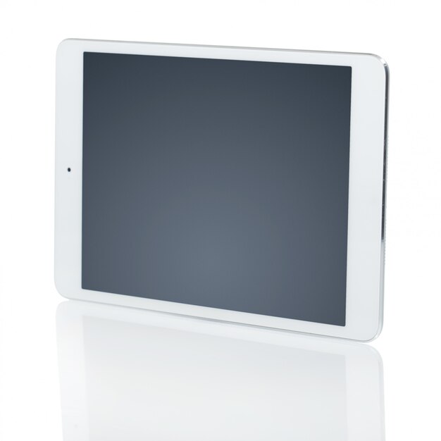 White tablet with black screen