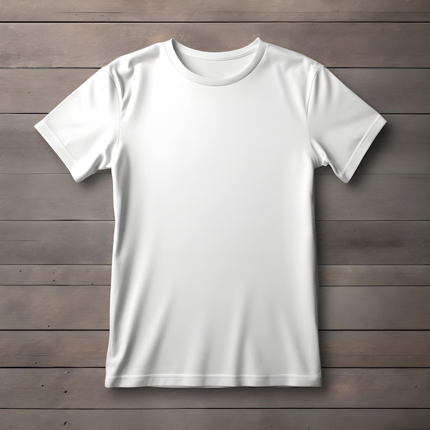 Free Photo white tshirt template on wooden background