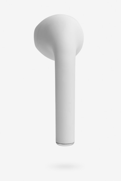 White wireless earbud digital earphones